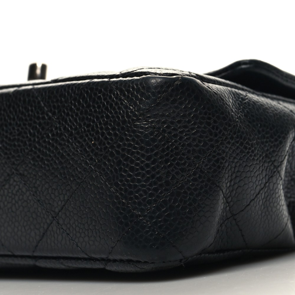 Caviar Quilted Mini Rectangular Flap Black