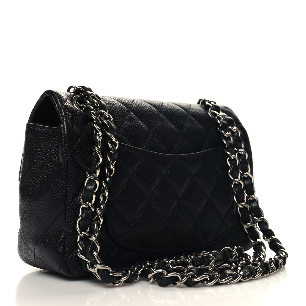 Caviar Quilted Mini Rectangular Flap Black