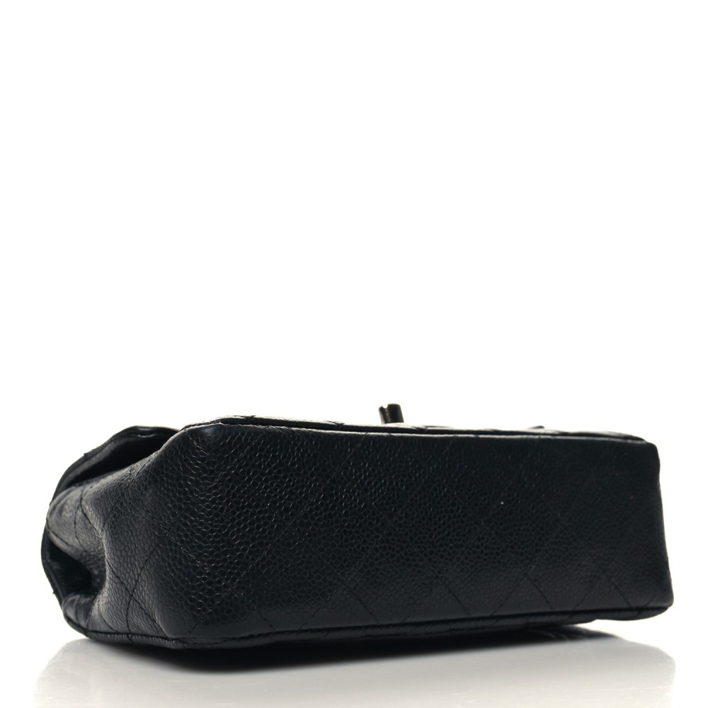 Caviar Quilted Mini Rectangular Flap Black