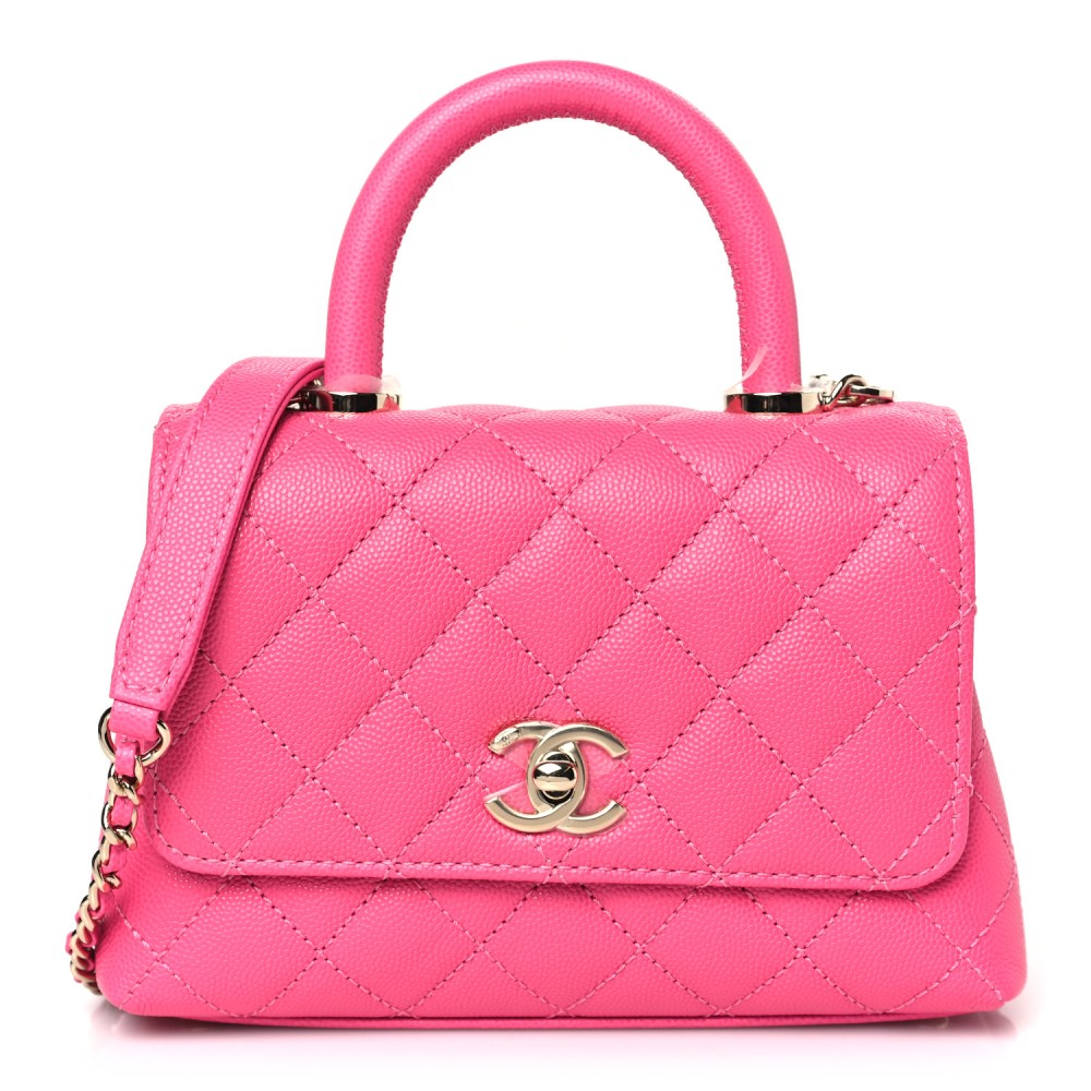 Caviar Quilted Extra Mini Coco Handle Flap Rose