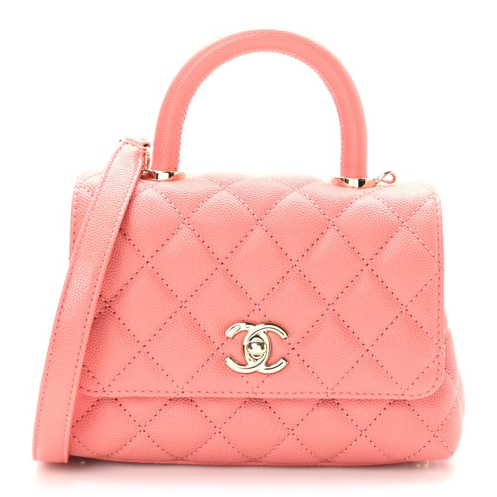 Caviar Quilted Extra Mini Coco Handle Flap Pink