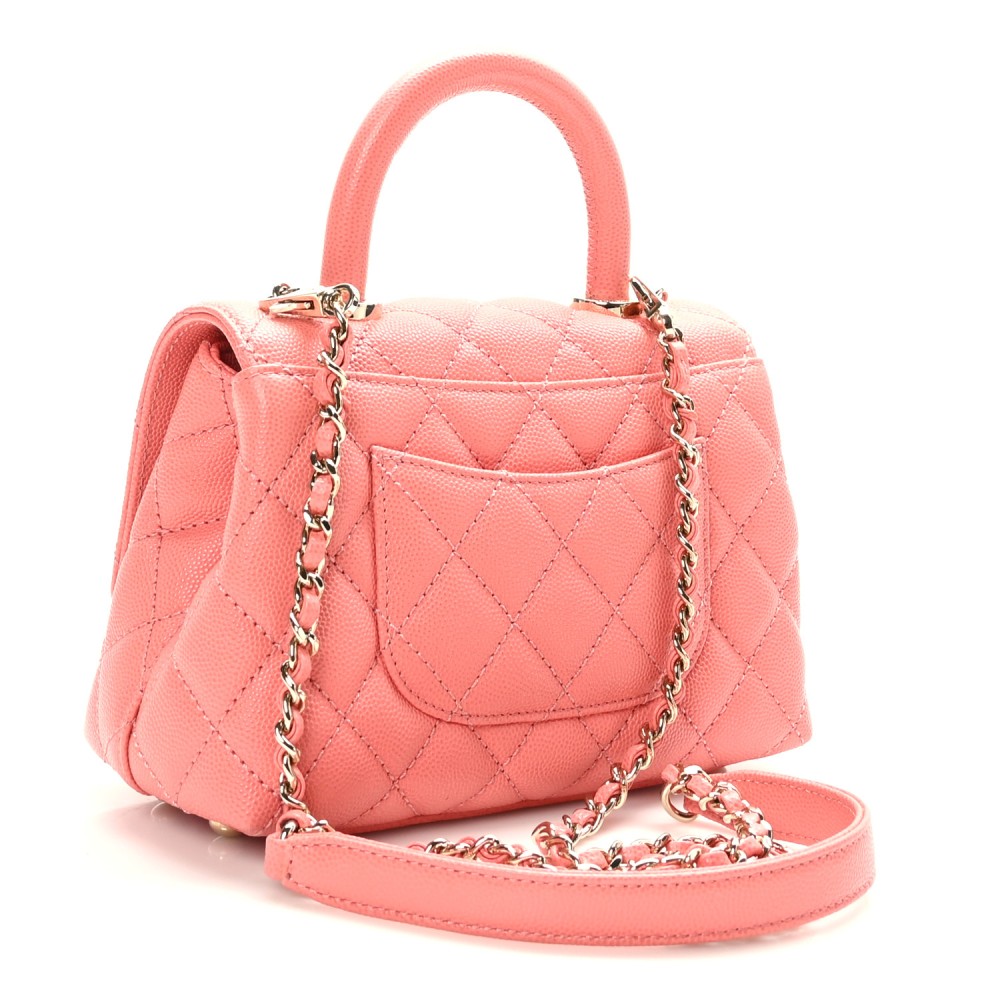 Caviar Quilted Extra Mini Coco Handle Flap Pink