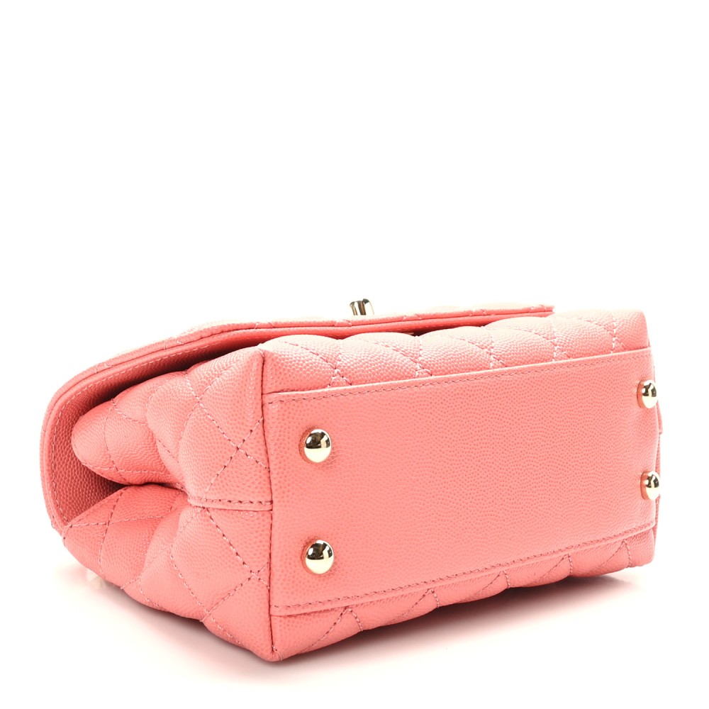 Caviar Quilted Extra Mini Coco Handle Flap Pink