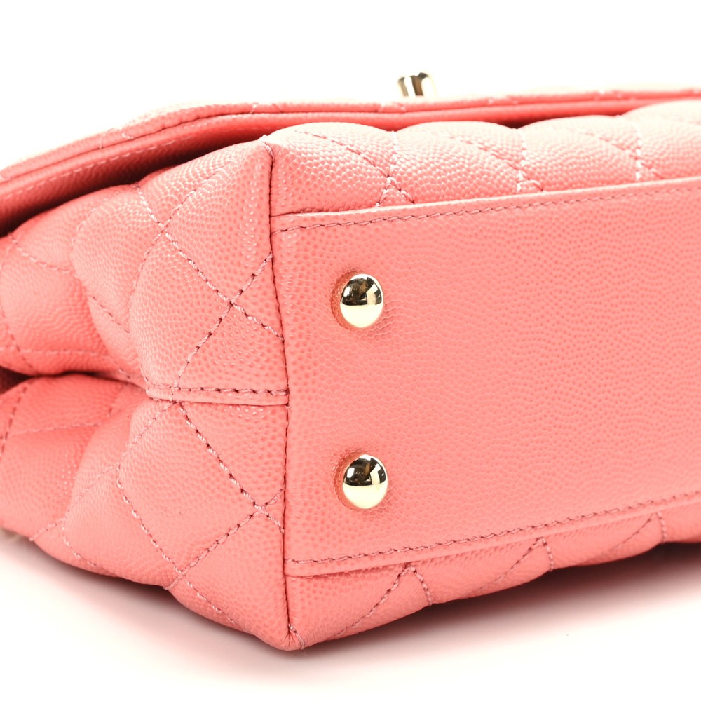 Caviar Quilted Extra Mini Coco Handle Flap Pink