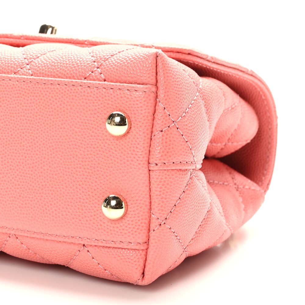 Caviar Quilted Extra Mini Coco Handle Flap Pink