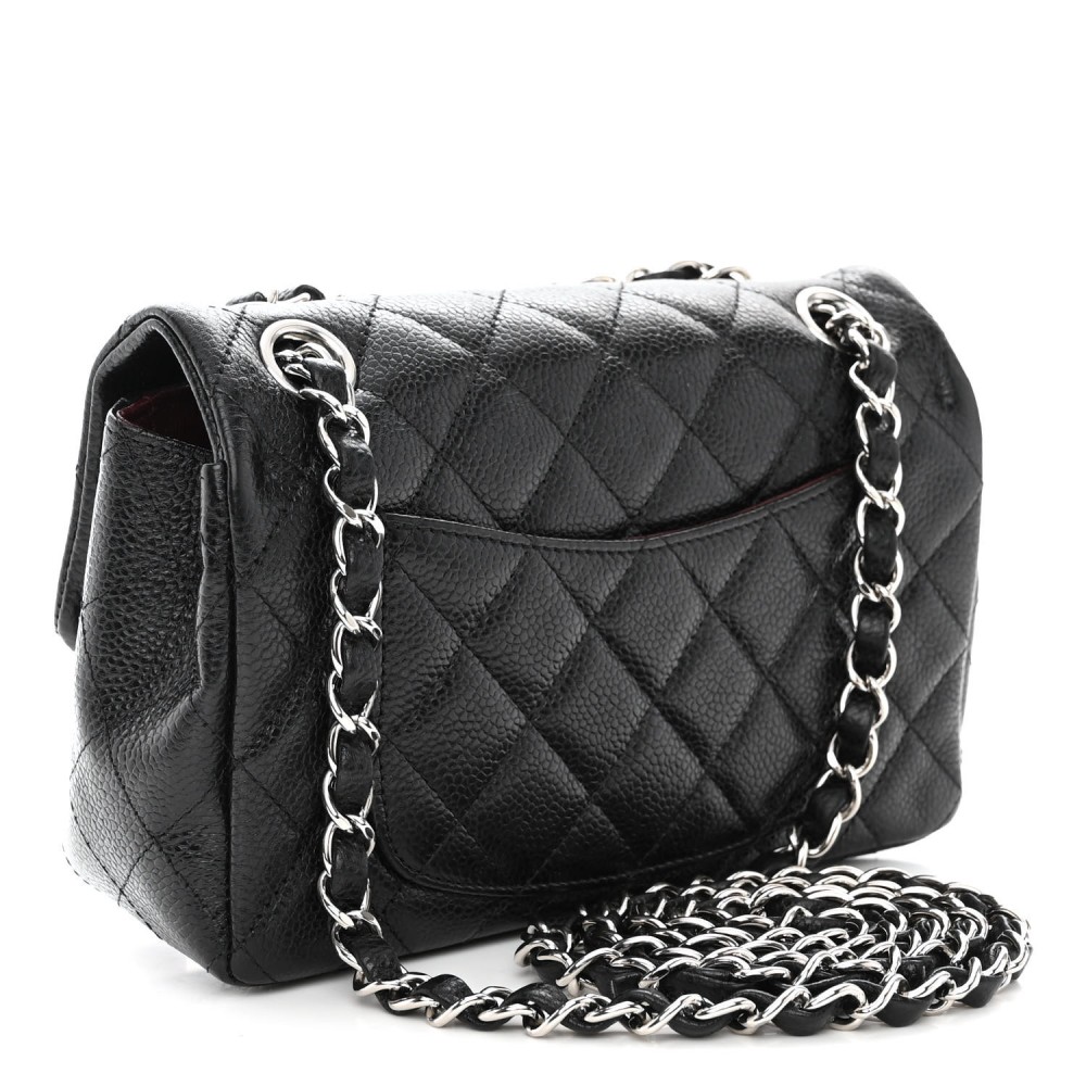 Caviar Quilted Mini Rectangular Flap Black