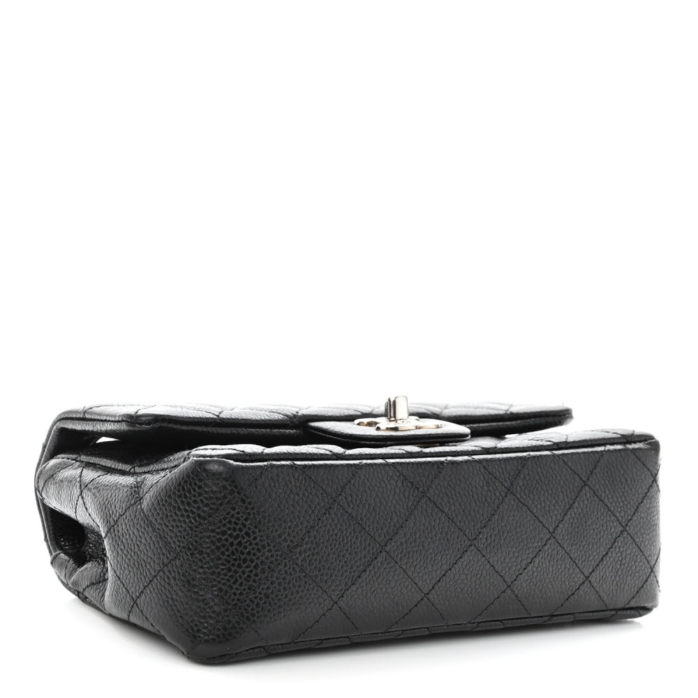 Caviar Quilted Mini Rectangular Flap Black