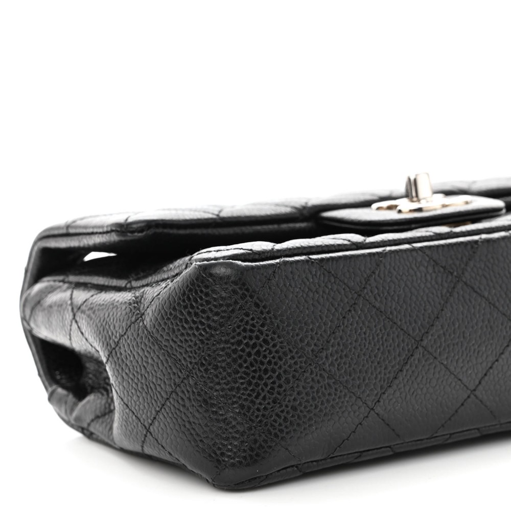 Caviar Quilted Mini Rectangular Flap Black