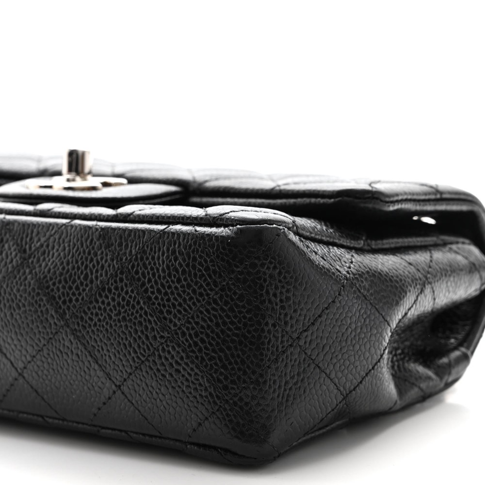 Caviar Quilted Mini Rectangular Flap Black