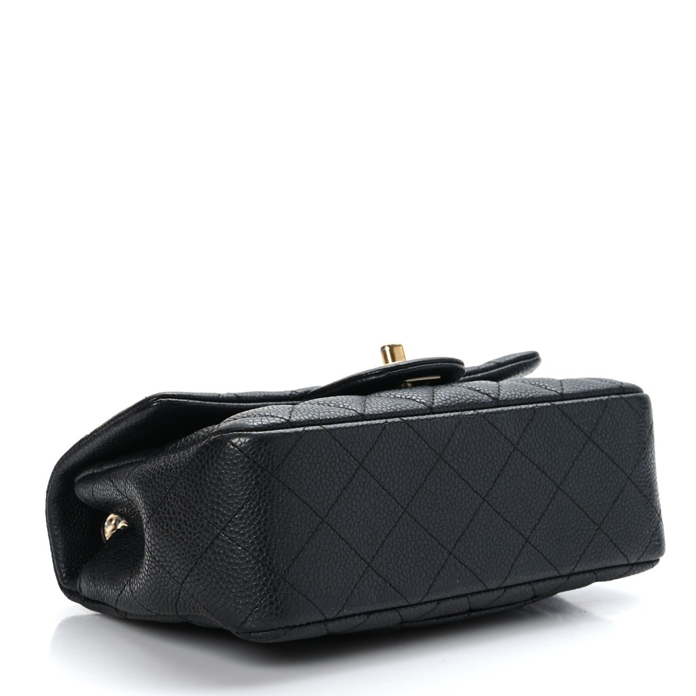 Caviar Quilted Mini Rectangular Flap Black