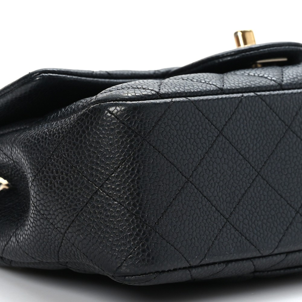 Caviar Quilted Mini Rectangular Flap Black