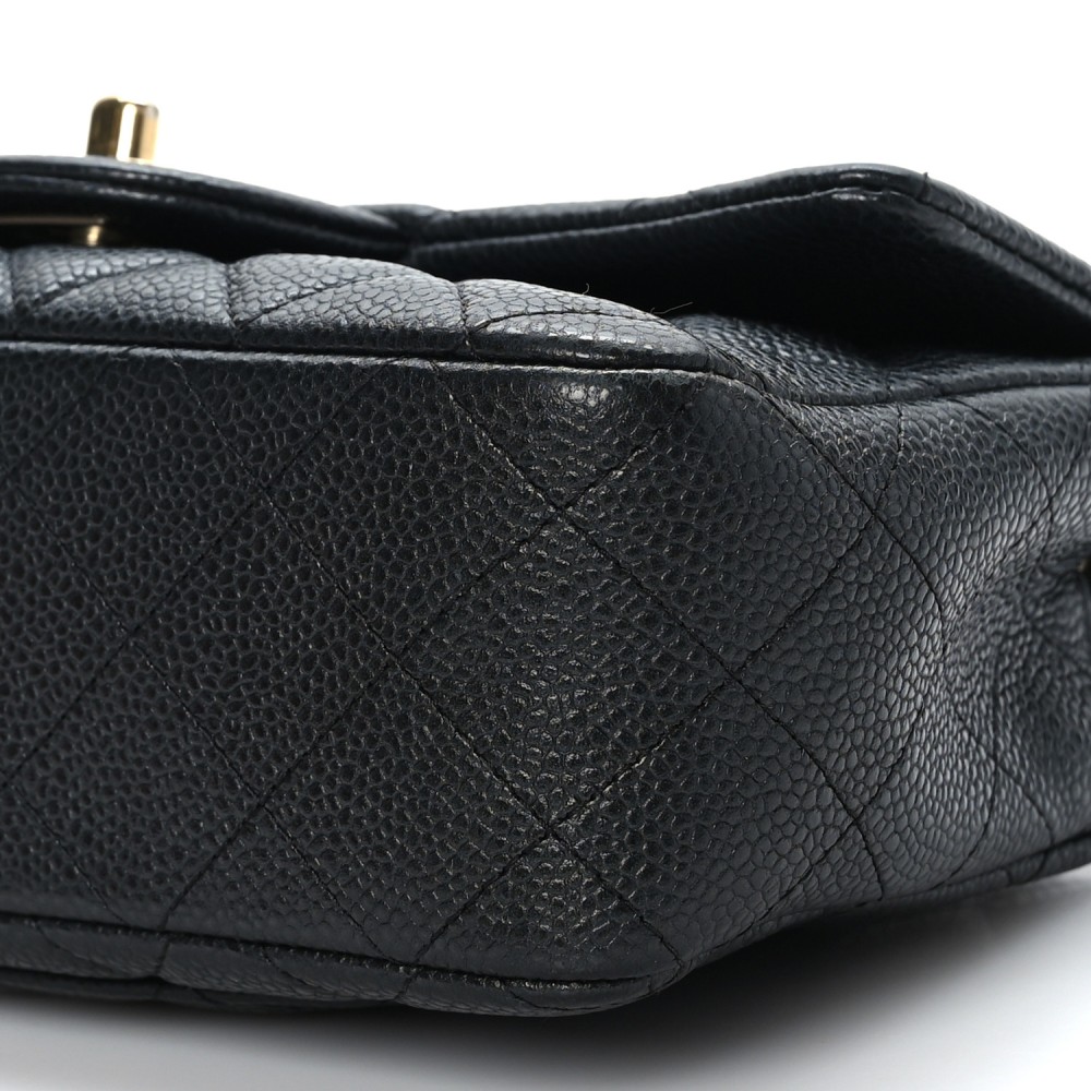 Caviar Quilted Mini Rectangular Flap Black