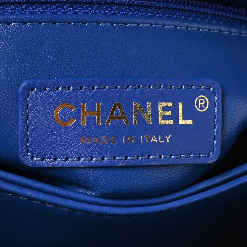 Caviar Quilted Mini Coco Handle Flap Blue