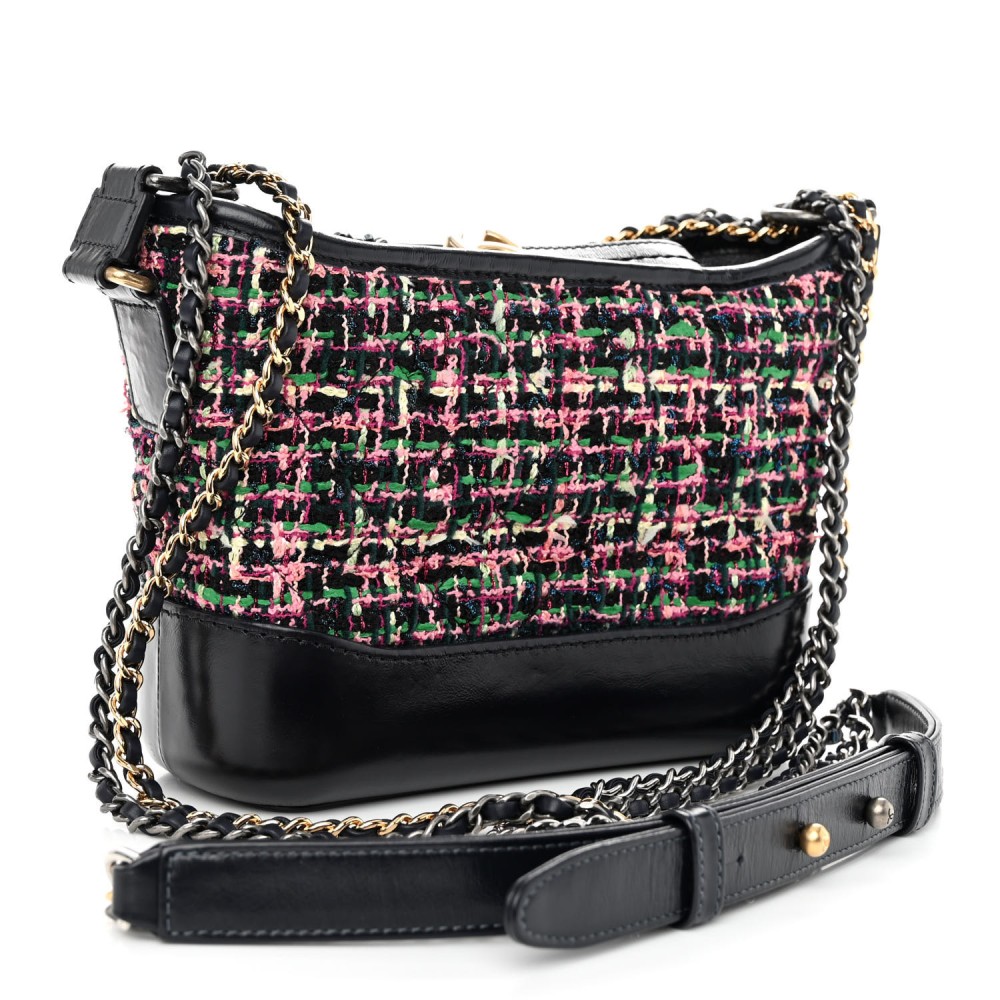 Tweed Calfskin Small Gabrielle Hobo Multi