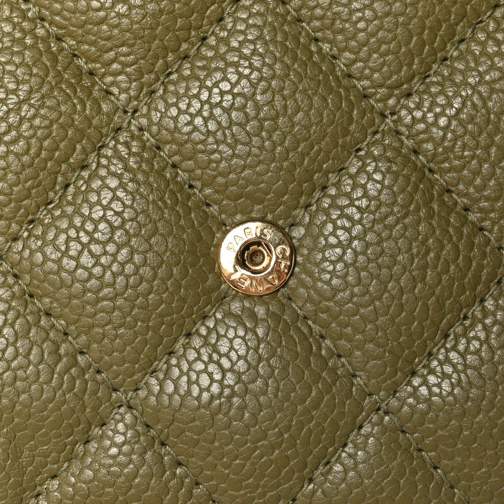 Caviar Quilted Boy Wallet On Chain WOC Light Green