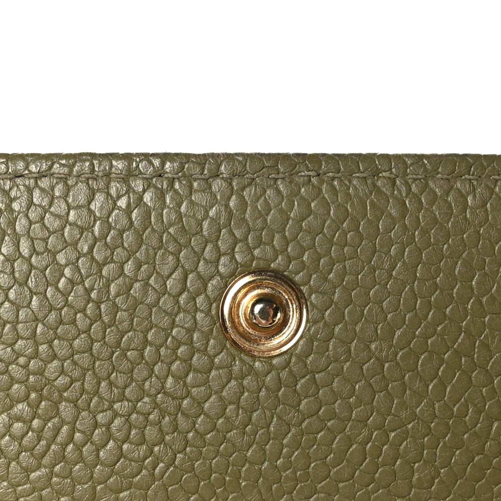 Caviar Quilted Boy Wallet On Chain WOC Light Green