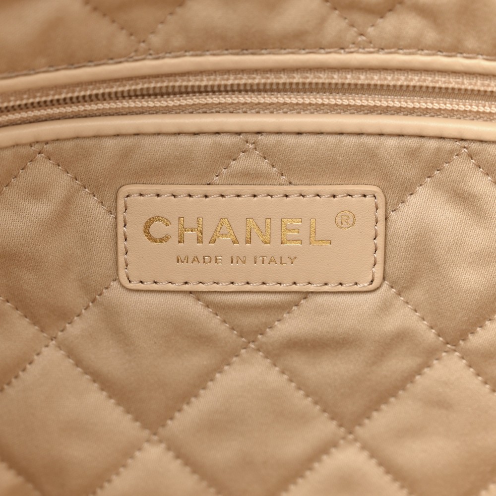 Shiny Calfskin Quilted Small Chanel 22 White