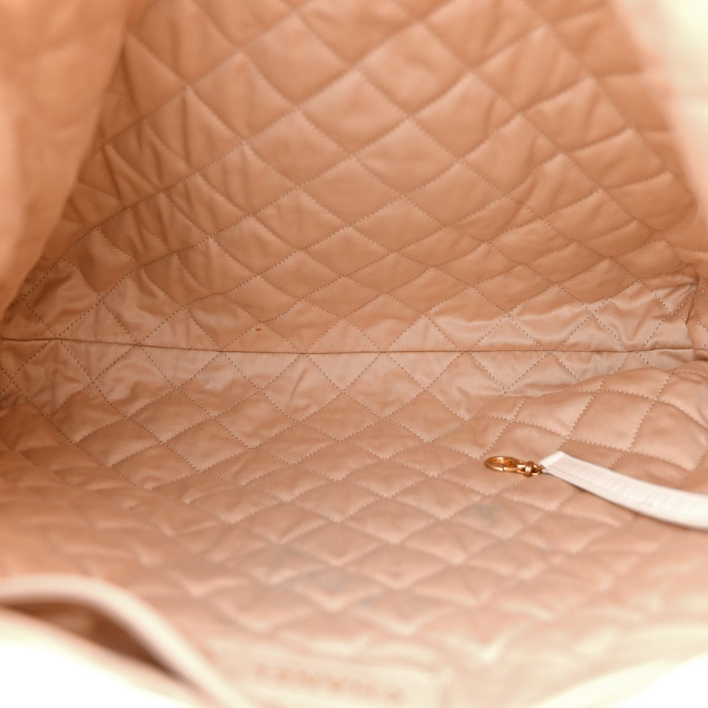 Shiny Calfskin Quilted Chanel 22 Backpack White Black