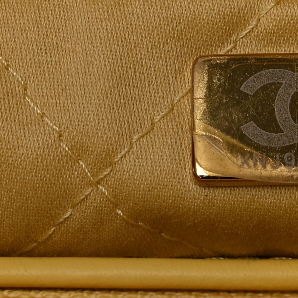 Shiny Caviar Quilted Small Chanel 22 Yellow