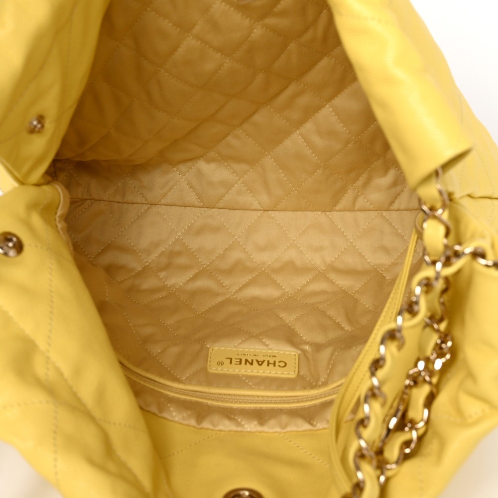 Shiny Caviar Quilted Small Chanel 22 Yellow