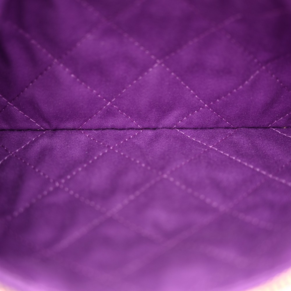 Shiny Calfskin Quilted Small Chanel 22 Purple