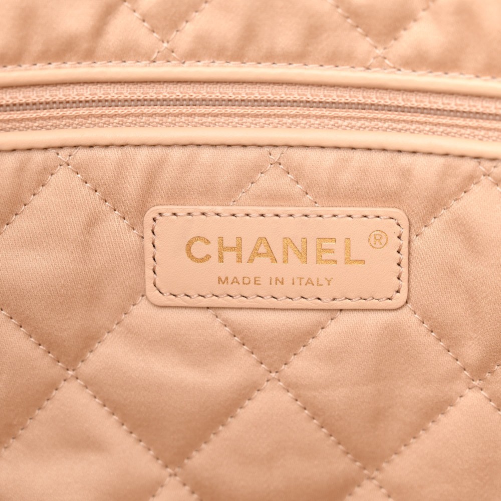 Shiny Calfskin Quilted Small Chanel 22 White