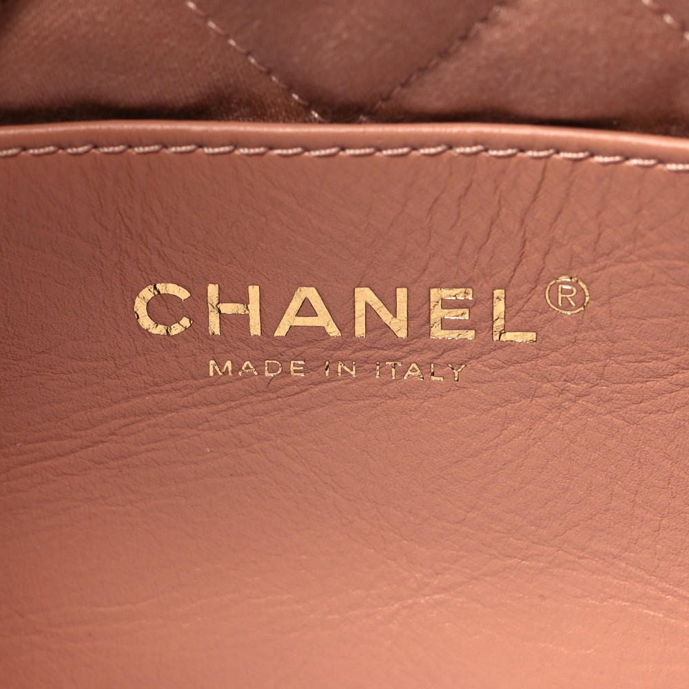 Metallic Calfskin Quilted Mini Chanel 22 Copper