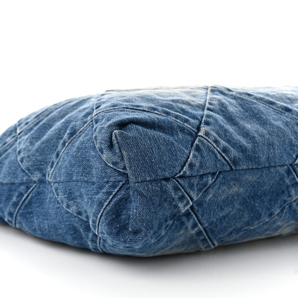 Denim Quilted Chanel 22 Blue