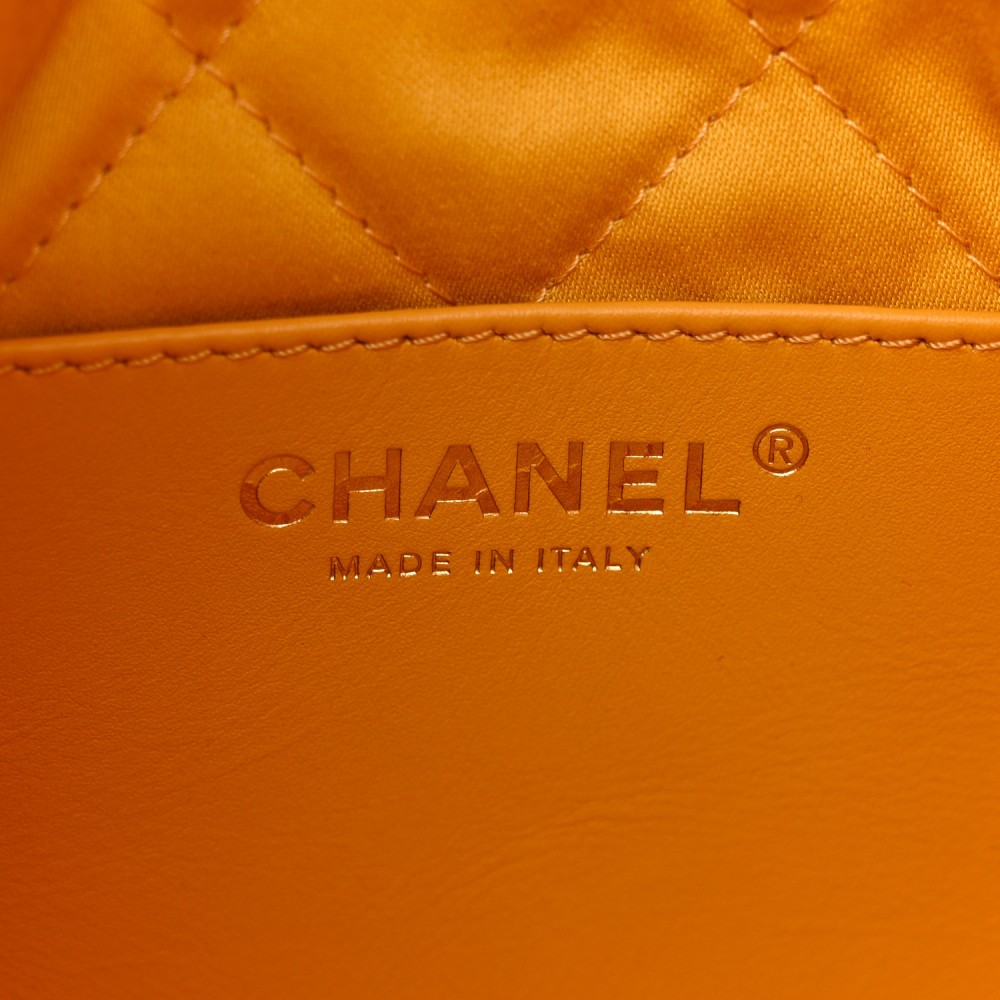 Shiny Calfskin Quilted Mini Chanel 22 Yellow