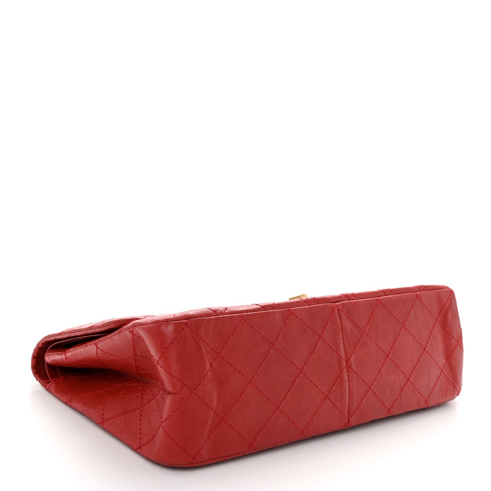 Aged Calfskin Quilted 2.55 Reissue 227 Flap Red