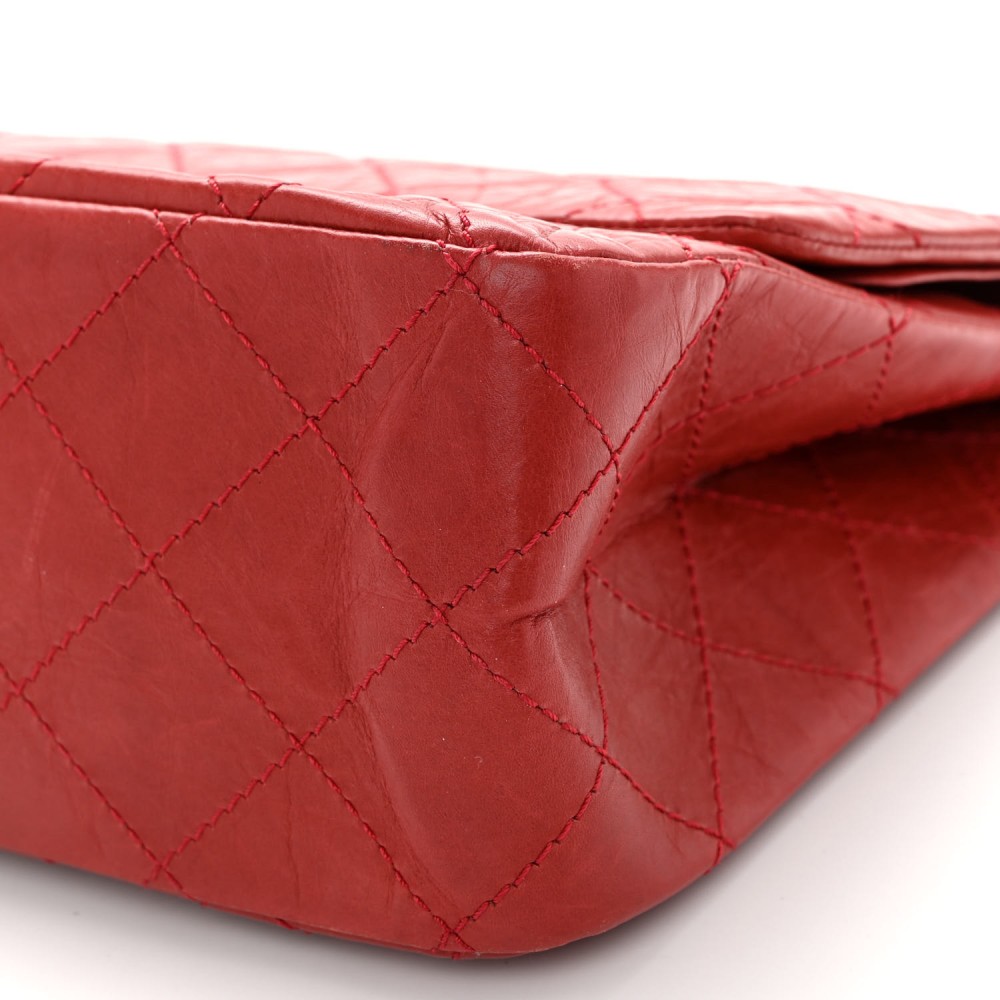 Aged Calfskin Quilted 2.55 Reissue 227 Flap Red