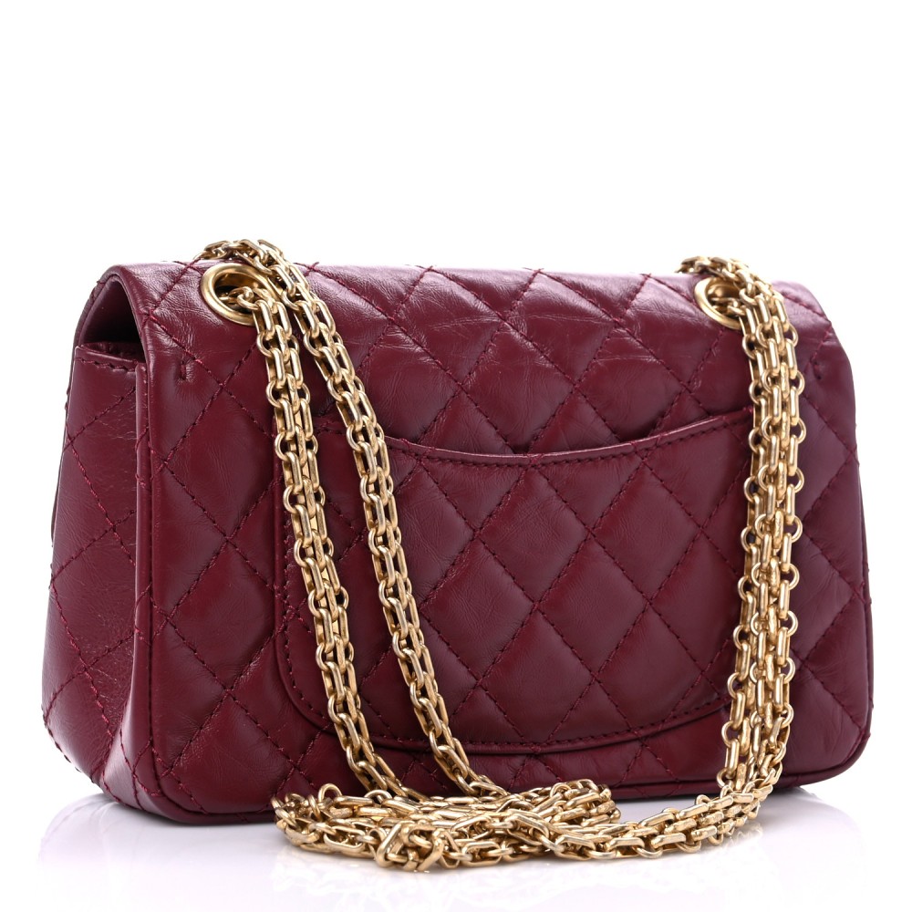 Aged Calfskin Quilted 2.55 Reissue Mini Flap Red