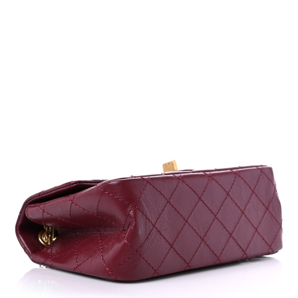 Aged Calfskin Quilted 2.55 Reissue Mini Flap Red