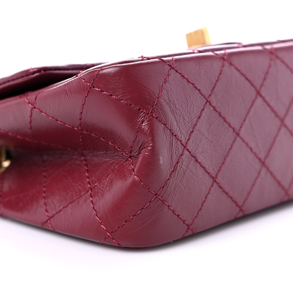 Aged Calfskin Quilted 2.55 Reissue Mini Flap Red