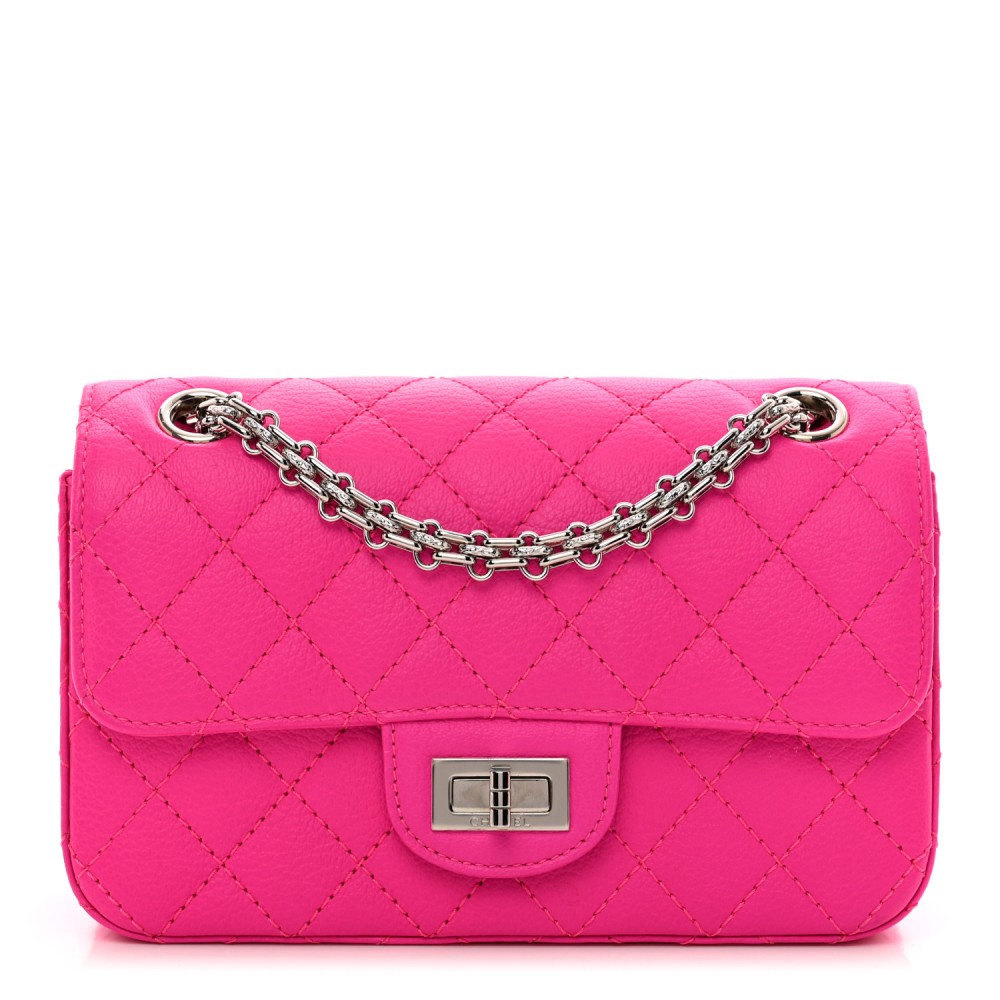 Goatskin Quilted 2.55 Reissue Mini Flap Fluorescent Pink