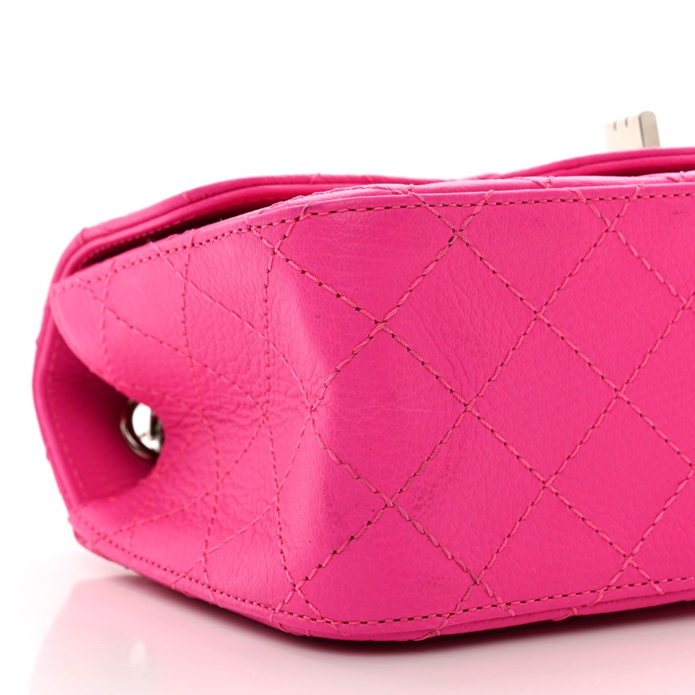 Goatskin Quilted 2.55 Reissue Mini Flap Fluorescent Pink