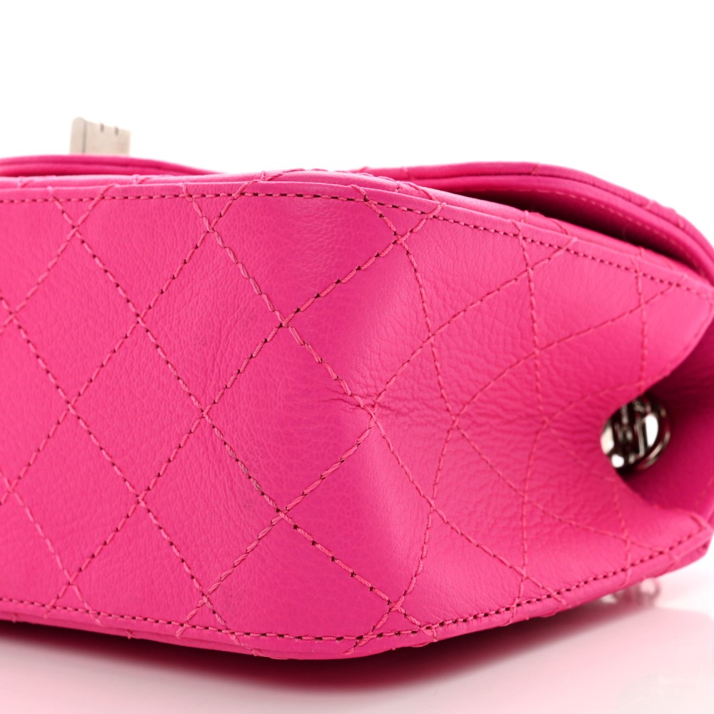 Goatskin Quilted 2.55 Reissue Mini Flap Fluorescent Pink