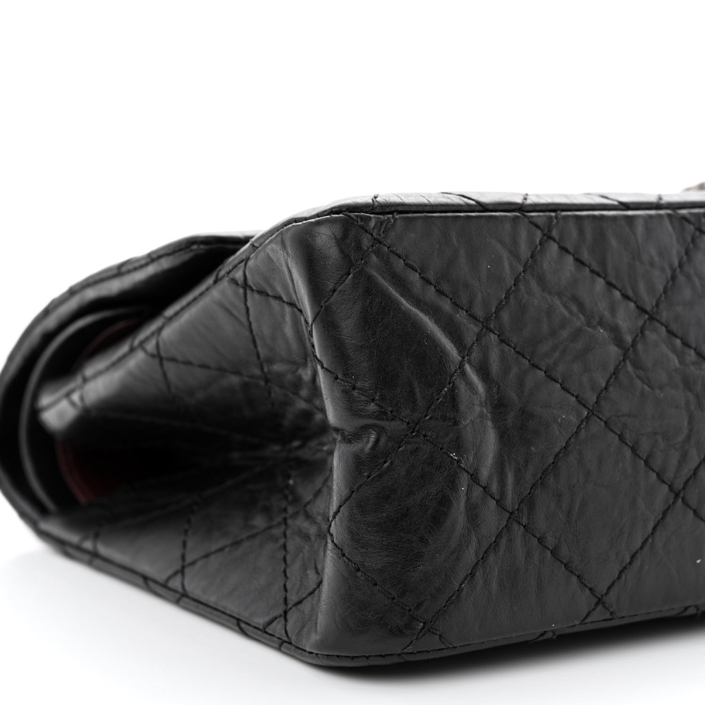 Aged Calfskin Quilted 2.55 Reissue 226 Flap Black