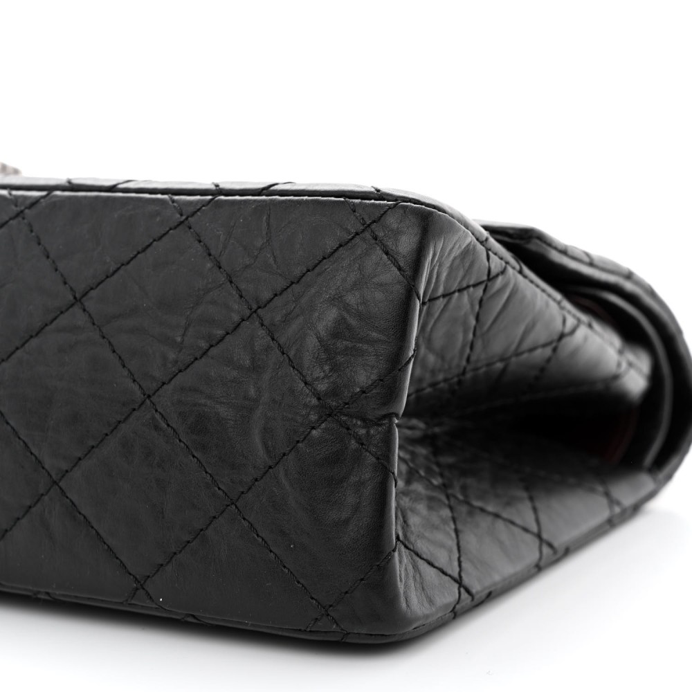 Aged Calfskin Quilted 2.55 Reissue 226 Flap Black