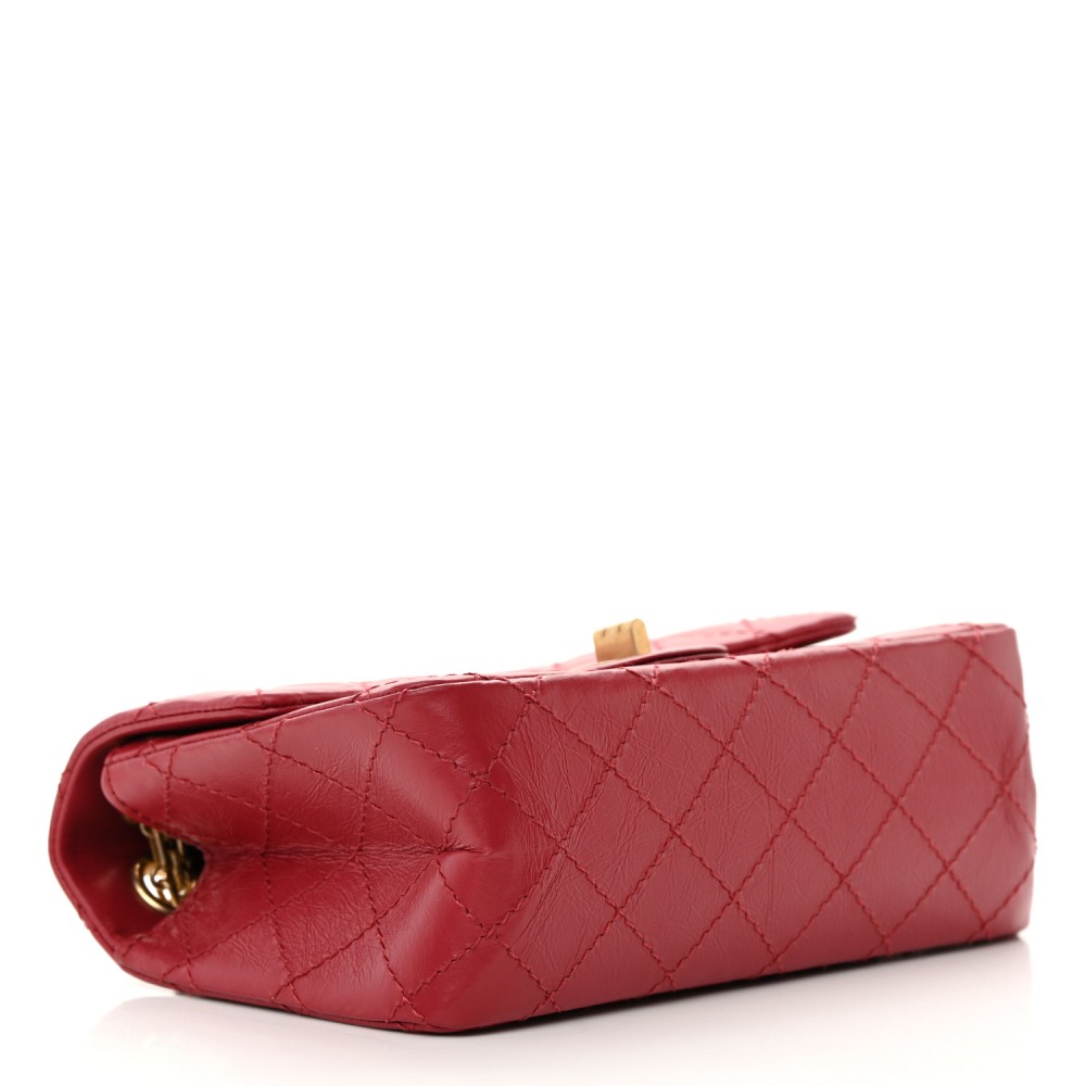 Aged Calfskin Quilted 2.55 Reissue Mini Flap Red