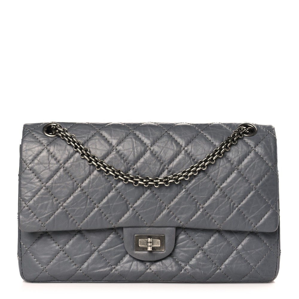 Aged Calfskin Quilted 2.55 Reissue Flap 226 Grey