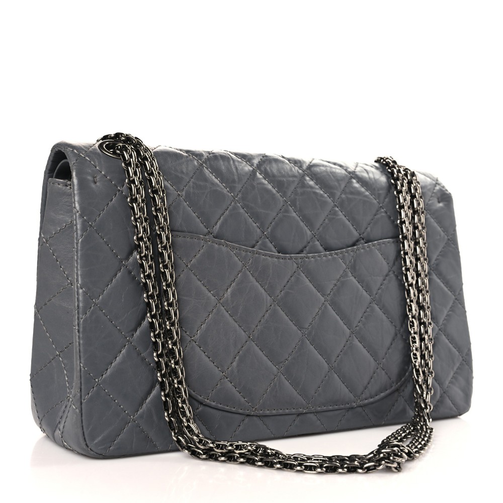 Aged Calfskin Quilted 2.55 Reissue Flap 226 Grey