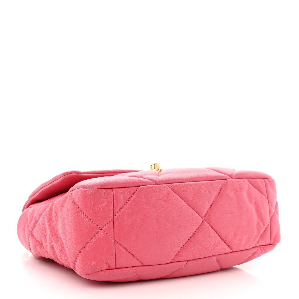 Lambskin Quilted Medium Chanel 19 Flap Pink