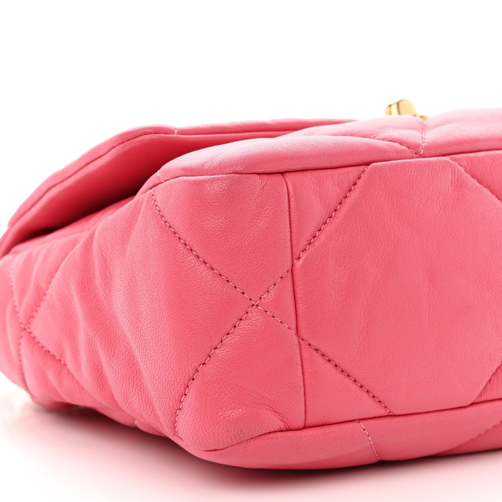 Lambskin Quilted Medium Chanel 19 Flap Pink