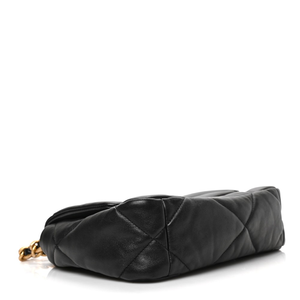 Lambskin Quilted Medium Chanel 19 Flap Black