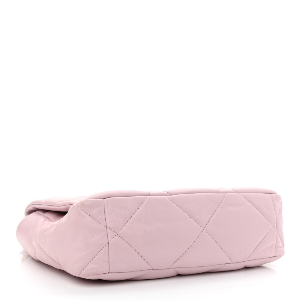 Lambskin Quilted Large Chanel 19 Flap Light Pink