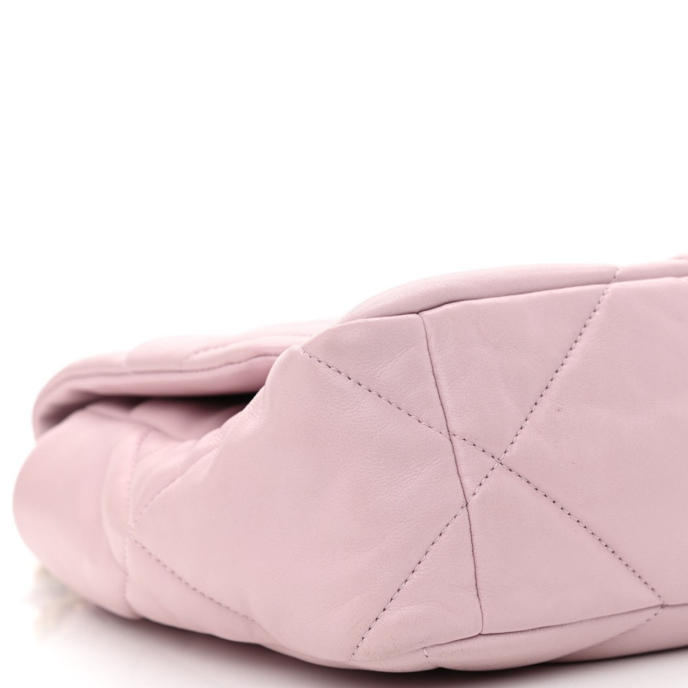 Lambskin Quilted Large Chanel 19 Flap Light Pink