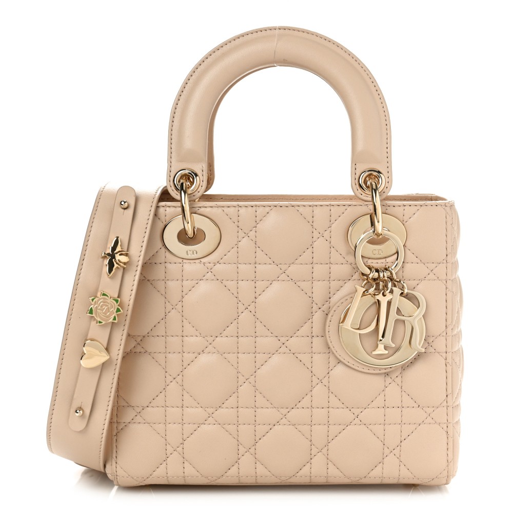 Calfskin Cannage Small My ABCDior Lady Dior Beige