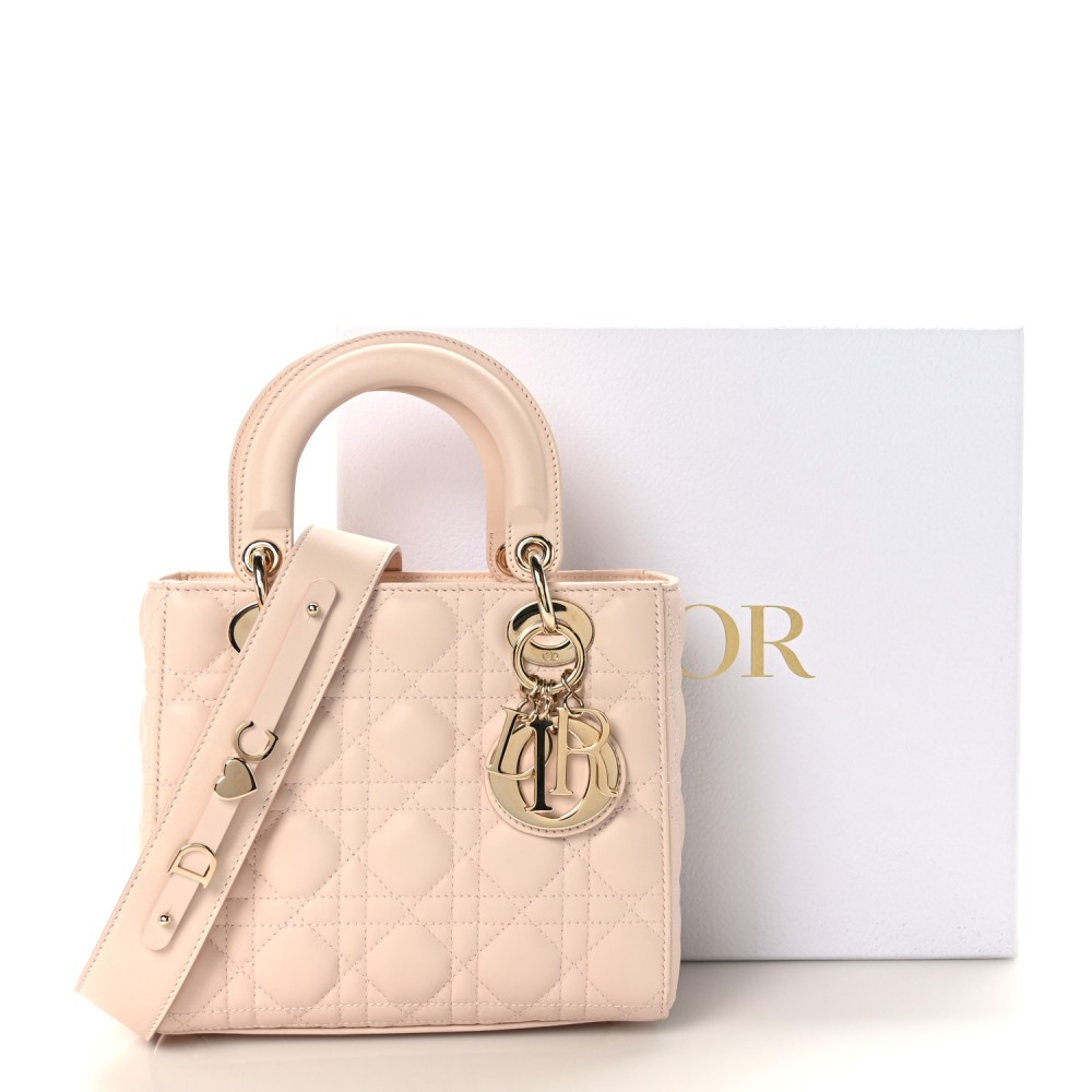 Lambskin Cannage Small My ABCDior Lady Dior Light Pink