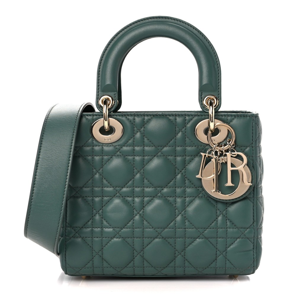 Lambskin Cannage Small My ABCDior Lady Dior Dark Green